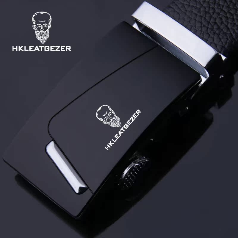 Ông già đầu thắt lưng nam thanh niên kinh doanh da tinh khiết trung niên tự động khóa quần hoang dã vành đai hipster đơn giản - Thắt lưng latex nịt bụng