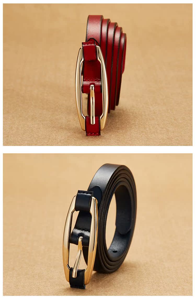 Bánh xe cũ thời trang top top da bò nữ đai mỏng Phiên bản Hàn Quốc của khóa retro pin khóa với váy - Thắt lưng dây thắt lưng nam