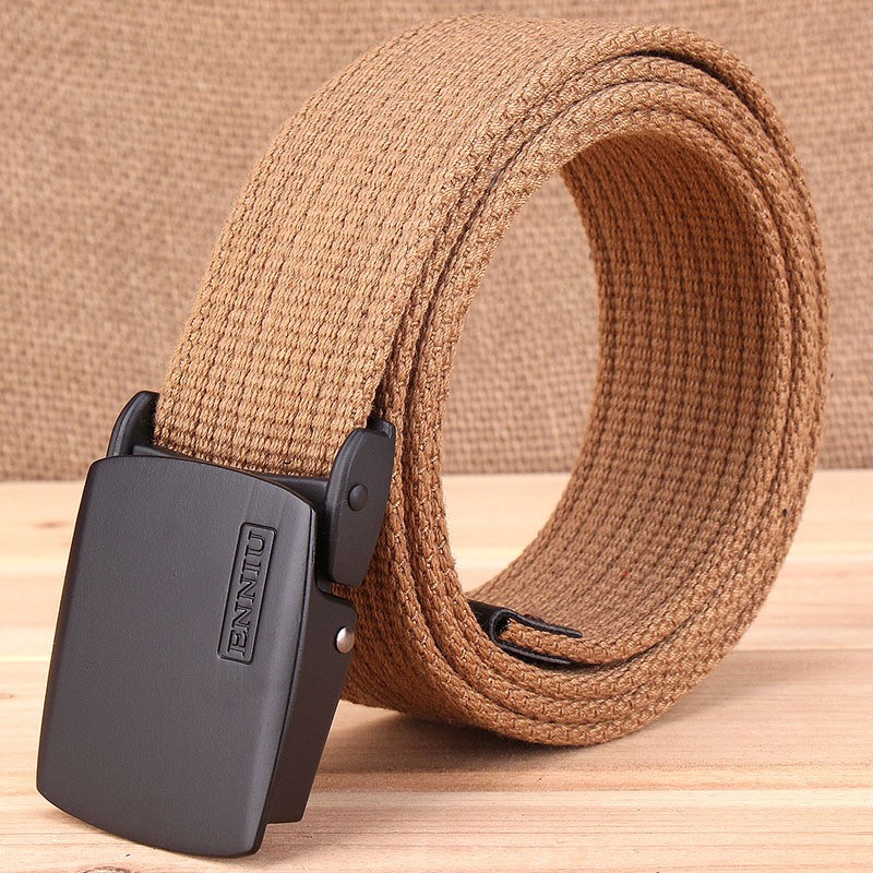 ENNIU đai vải dày vành đai ngoài trời giản dị nam phiên bản Hàn Quốc của các nhà sản xuất vành đai thủy triều có thể được tùy chỉnh LOGO - Thắt lưng thắt lưng cá sấu
