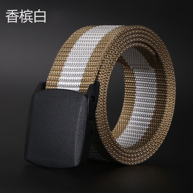 Thắt lưng vải không có đai kim loại Khóa nhựa Dây đai vải vành đai thể thao nam giản dị - Thắt lưng day nit