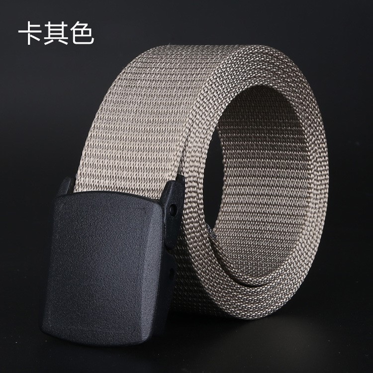 Thắt lưng vải không có đai kim loại Khóa nhựa Dây đai vải vành đai thể thao nam giản dị - Thắt lưng day nit