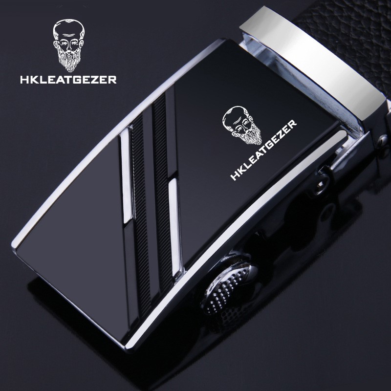 Ông già đầu thắt lưng nam thanh niên kinh doanh da tinh khiết trung niên tự động khóa quần hoang dã vành đai hipster đơn giản - Thắt lưng latex nịt bụng