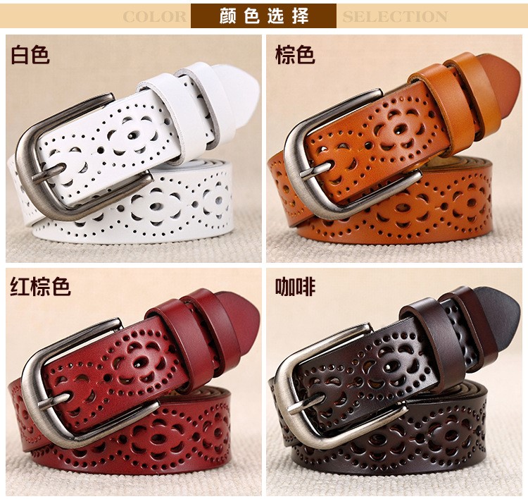 Thắt lưng nữ giản dị hoang dã vành đai phụ nữ trang trí tốt thời trang đơn giản pin khóa quần với da tinh khiết - Thắt lưng nịt bụng nam