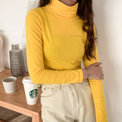 ins时尚纯棉高领打底衫