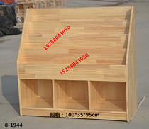 Kindergarten log storage cabinet bookcase toy cabinet solid wood shelf fir Pinnus sylvestris bookshelf factory direct sales