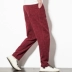2019 phong cách Trung Quốc quần linen nam chân lỏng quần harem cotton cotton củ cải rộng chân quần đỏ thủy triều - Quần mỏng