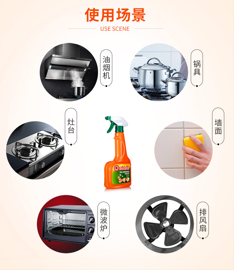 Mistolin rửa phạm vi làm sạch mui xe mạnh mẽ để ô nhiễm dầu Artifact nhà bếp dầu nặng tẩy dầu mỡ - Trang chủ nước tẩy vết ố nhà vệ sinh