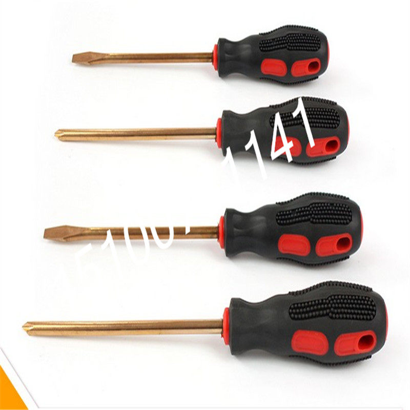 Explosion-proof screwdriver aluminum bronze screwdriver non-sparking anti-magnetic screwdriver flammable and explosive special 5*50 cross word