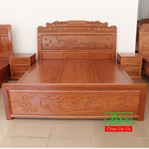 Mahogany Peacock queen bed pineapple grid luxury Chinese double Queen Rosewood 1 5 m bed Master Bedroom 1 8 m