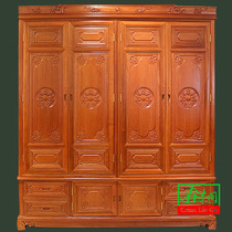 Mahogany furniture pineapple tree double Fu big wardrobe Chinese solid wood three door four door wardrobe Rosewood Hanging wardrobe