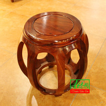 Mahogany drum stool Small leaf red sandalwood ancient stool Solid wood furniture drum stool Childrens stool round stool shoe stool
