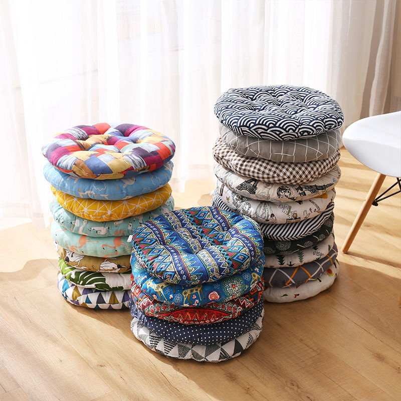 Thickened Cushion Chair Plate Stool Round Tatami Student Cute Teacher Mat Butt Mat Cotton Linen Mat