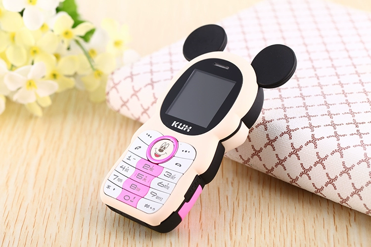 KUH / Cool và T21 Chuột Mickey Minnie GPS Định vị trẻ em Mini Phim hoạt hình Bức xạ thấp Sinh viên Điện thoại di động nhỏ - Điện thoại di động