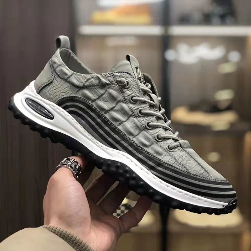 Zunjie's Selection of Ice Silk Casual Men's Shoes, Oumai 2024 Summer New Sports Running Shoes, Pilot-Style Thick-Soled Shoes