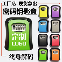  Decoration key password box Homestay door wall-mounted storage password lock construction site cats eye key box Metal anti-theft