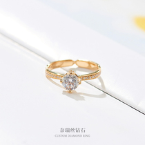 Beijing 18k rose gold yellow gold quad-claw diamond ring Toto custom 50 Diamond Ring withdrawal Withdrawal Withdrawal custom