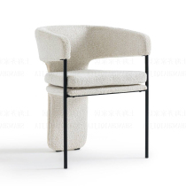 Modern minimalist lamb suede dining chair Nordic Living room Book chair Light extravagant art designer Coffee sloth casual chair