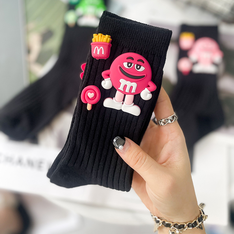 Cute and Quirky Cartoon 3D M&M's Accessories Mid-Calf Socks Cute and Quirky Cartoon 3D M&M's Accessories Mid-Calf Socks