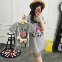 Parent-child summer dress 2022 new trendy mother-child mother-daughter dress net red dress cotton t-shirt fashion family dress skirt
