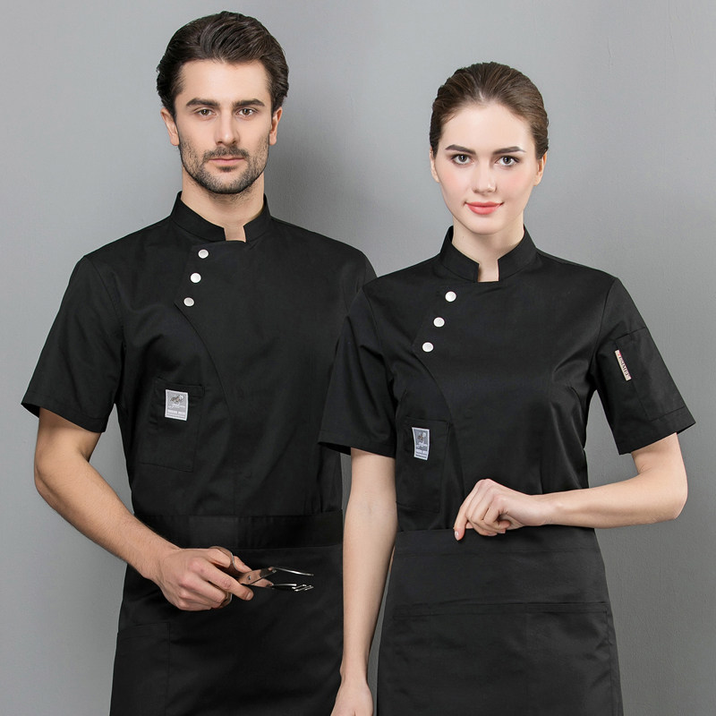 Boutique chef overalls Mens and womens short sleeves summer hotel catering kitchen kitchen frock chef clothing fashion trend