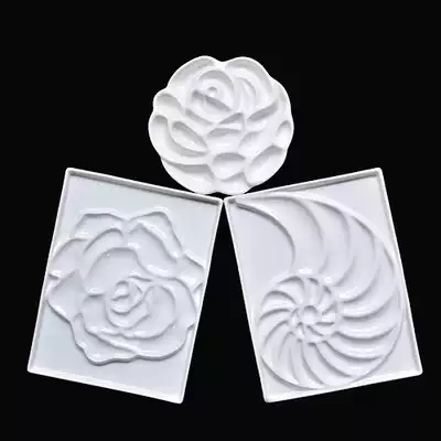 Ceramic corrugated palette Bone china flower-shaped pigment dish Rose-shaped watercolor Chinese painting gouache pigment dish Flower bone