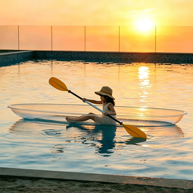 B&B Swimming Pool Transparent Boat Scenic Area Wedding Photography Water Park Internet-Famous Pc Water Glass Boat Crystal Rowing Boat