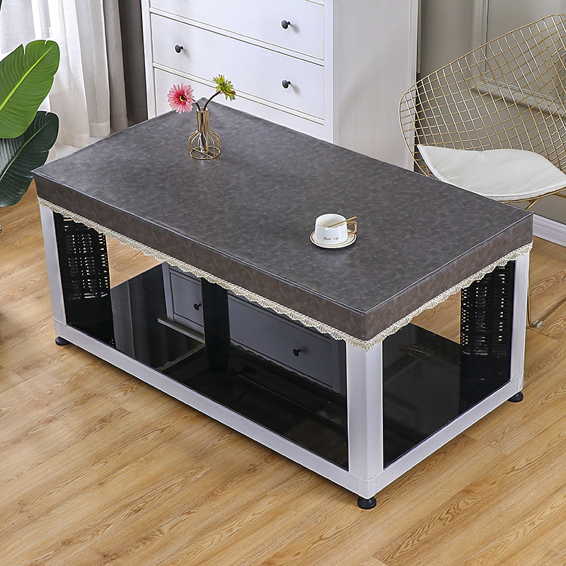 PU leather cover oil-proof coffee table desktop dust cover grill fire rack cover electric furnace leather cover waterproof heating table cover table leather pad