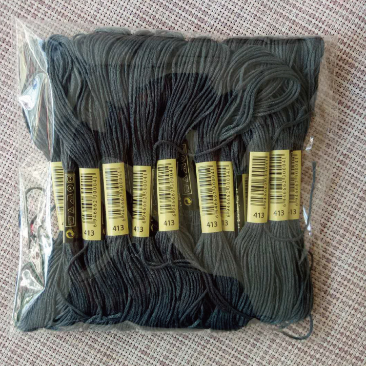 Cross stitch embroidery thread 413 thread number 10 pieces each 8 meters 6 strands of supplementary thread insole embroidery stamp music cotton thread