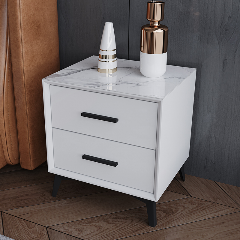 Nordic rock plate paint bedside table simple modern bedroom small cabinet locker new minimalist small storage cabinet