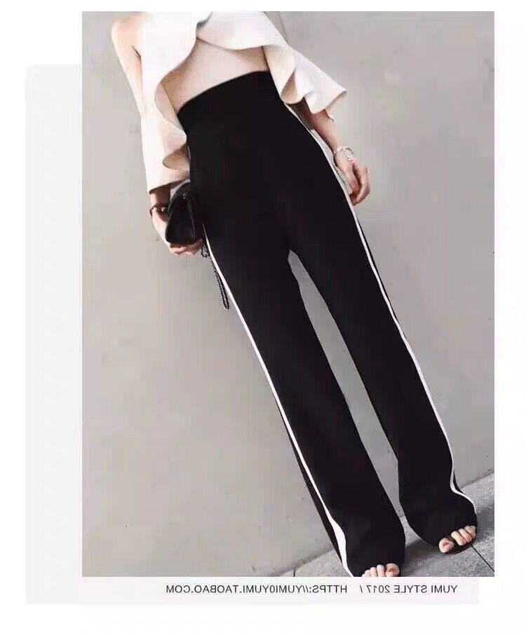 Pregnant women's pants summer 2020 new spring and summer trendy mothers during pregnancy casual sports trousers loose straight wide-leg pants