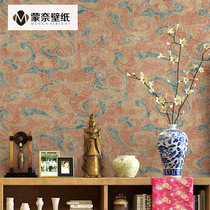 Chinese wallpaper Classical Zen Chinese style Buddha auspicious cloud wallpaper Tibetan living room Buddha Hall hotel hotel background wall