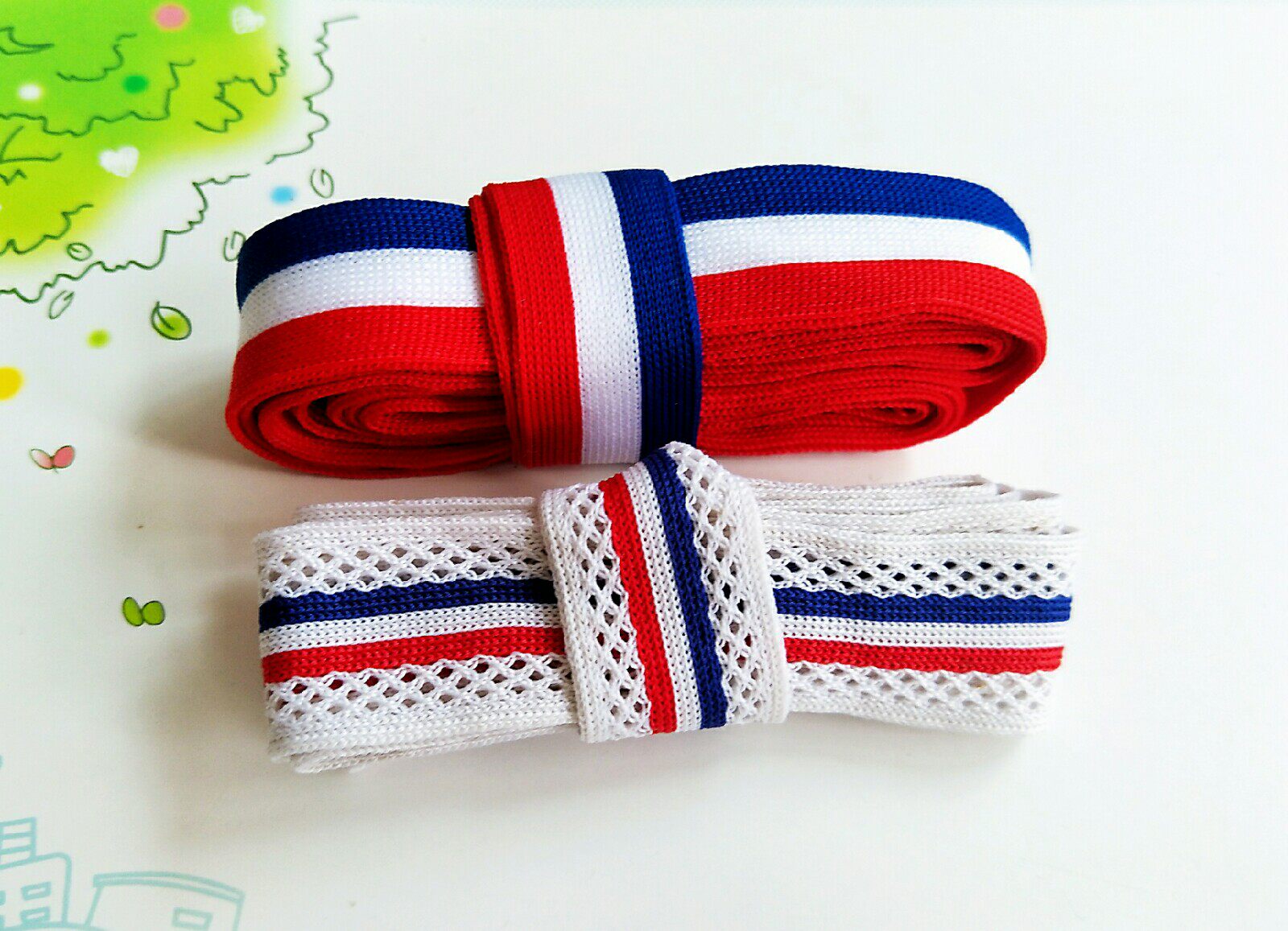 1 5 Yuan 2 m striped decorated webbing 2 5cm horizontal elastic sweatshirt sports pants sewn webbing