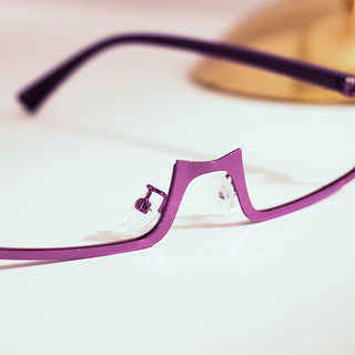 Lolita洛丽塔赛博朋克紫色半框眼镜配饰亚文化y2k眼镜框道具cos
