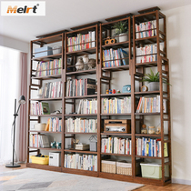 Solid Wood Shelf Shelve Shelve Ground Full Solid Wood Simple Leaning Wall Province Space Bookcase Living-room Partition Top Day Stand Ground Floor Space