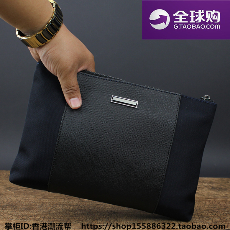 Hong Kong men's handbag canvas large-capacity casual nylon clip bag Oxford cloth bag men's Oxford spinning clutch