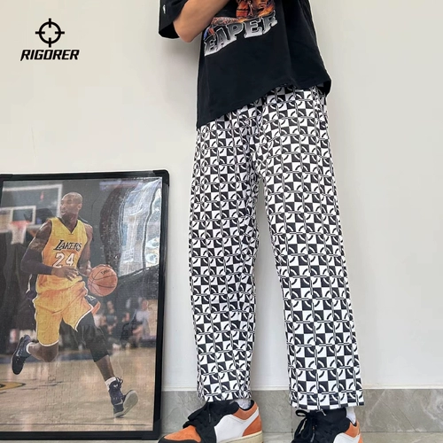 Шелковые спортивные летние баскетбольные дышащие штаны, в американском стиле, свободный прямой крой