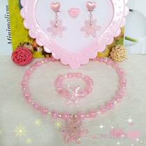 Girl baby necklace glitter snowflake children bracelet jewelry set Princess sweet first jewelry little girl gift