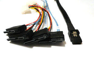 Mini SAS36P SFF8087 to sff8482 SAS29P with large 4p power cord hard disk cable