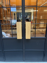 Original wood glass door handle solid wood door push and pull door handle square simple Nordic wooden store handrail