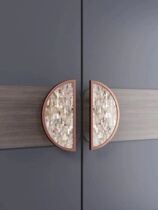 Shell glass door handle semi-circular hotel club door handle luxury solid wood door handle European jade