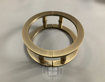 Semi-circular solid wood door handle light luxury simple green bronze with frameless glass door handle central European style hotel