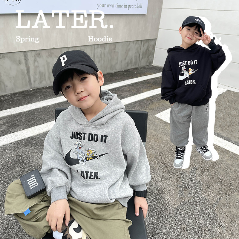 Children's children's children's spring clothing Even hat sportswear boy Yanites 2022 Spring new Korean version of CUHK Tong Yang sends blouses