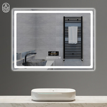 Smart bathroom cabinet mirror Anti-fog wall-mounted bathroom mirror Bathroom LED light mirror wall-mounted makeup smart mirror touch