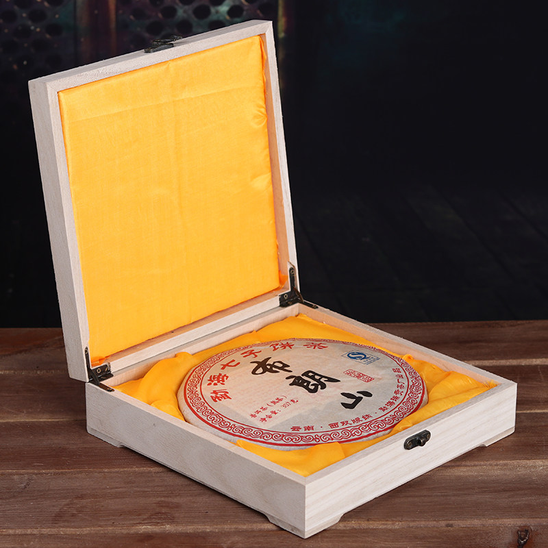High-grade Pu'er tea white tea single tea cake cake wooden box gift box general solid wood wooden box empty box wooden box customization