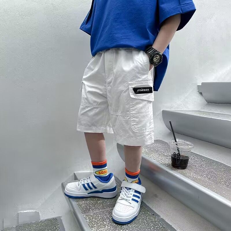 Children's Clothing Boys' Cargo Shorts Summer Casual Pants Kids' Summer Five-Point Shorts for Older Children 2025 Summer New Trendy Style