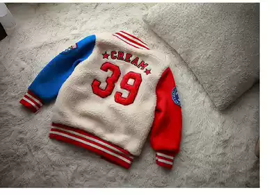 A week and a Half Men's treasure autumn and winter baseball uniforms 1-2 years old to 3-4-5 years old boy plus velvet jacket boys' jacket