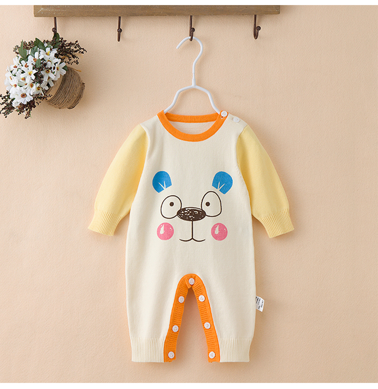 AhiEU24deZ Quần áo len dệt kim một mảnh cho nam và nữ Áo len dài tay ấm áp áo len một mảnh áo liền quần ôm sát bé gái