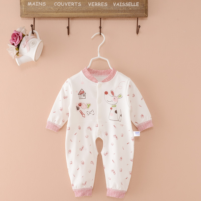 Mùa xuân và mùa thu cotton mỏng bé Xiêm quần áo mở tập tin nam giới và phụ nữ bé dài tay romper sơ sinh Xiêm quần áo áo khoác