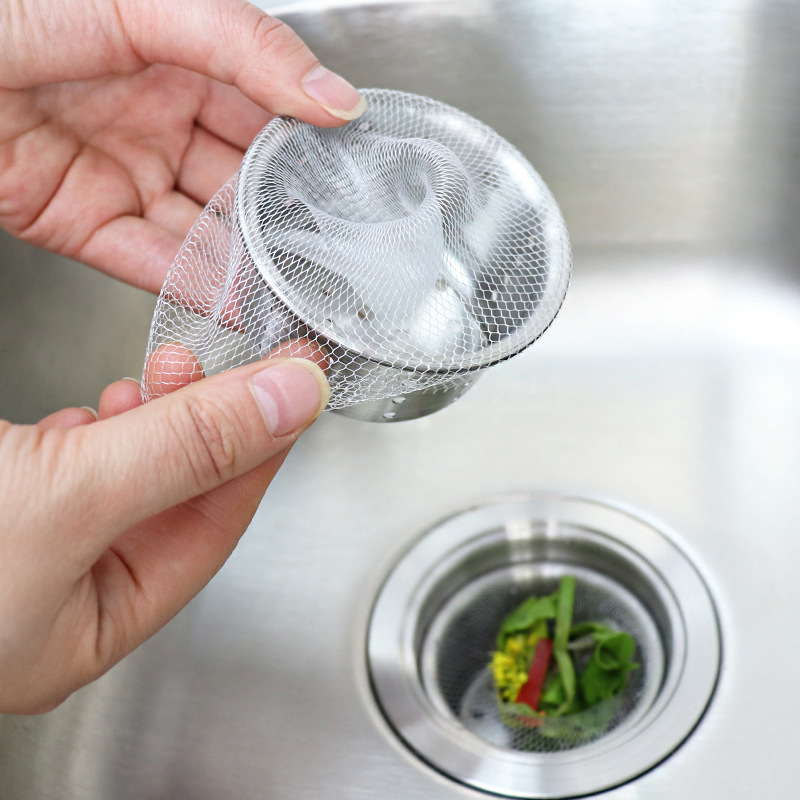 100-Pack Filter Nets for Kitchen Sink Garbage Bags, Sink Strainers, Bathroom Drain Anti-Clogging Floor Drain Covers