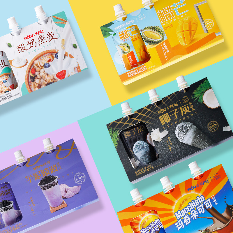 White peach flavor yogurt oatmeal blueberry Apple carrot flavor can suck jelly pudding Japanese flavor